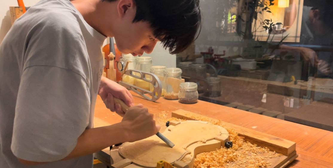 面板弧度雕刻｜Carving top arching (European spruce)